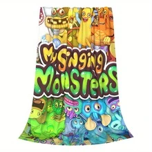 Mi Manta de Franela Multifuncional Cálida para Mis Monstruos Cantantes - Multicolor - Ver 3