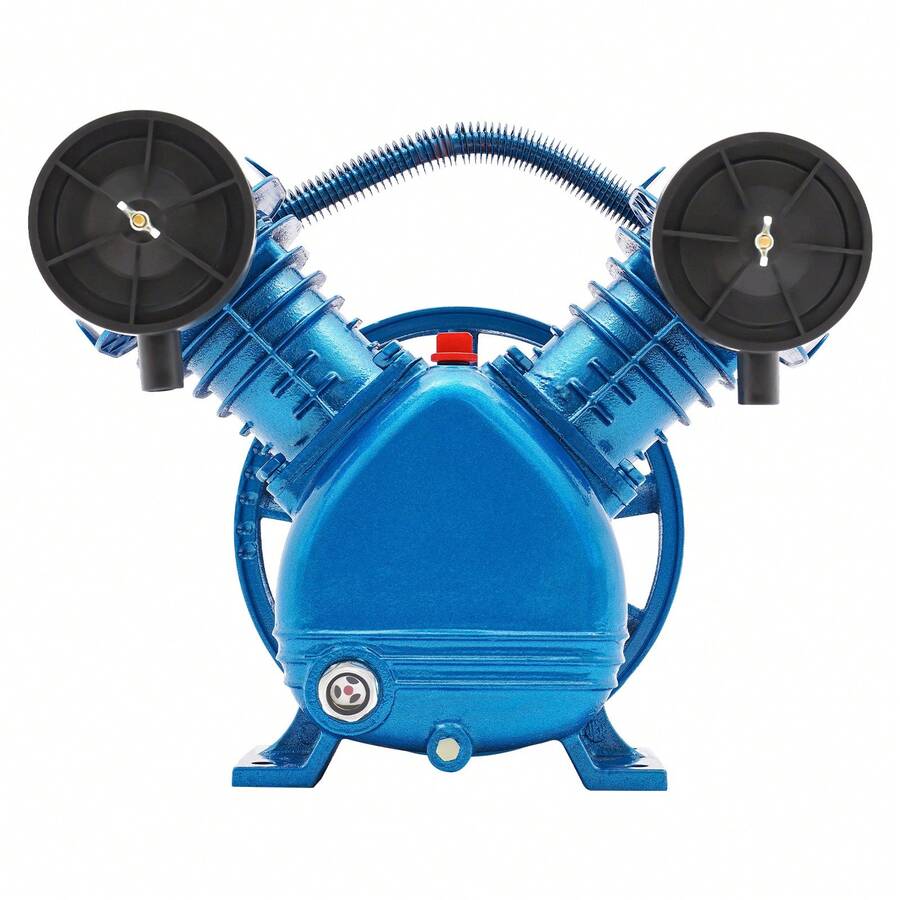 Futchoy 3HP 2-Piston Twin Cylinder V-Style Replacement Air Compressor Head Pump 1-Stage - Blue - View 1