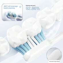 Panasonic EW-DC033W Rechargeable Electric Toothbrush, White/Blue, Long Battery Life, Deep Clean Plaque Control, Complete Set With Cover & Brush Heads - White - View 7