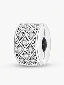 1pc 925 Sterling Silver Plaid Clasp, Suitable For Women's Bracelet DIY Jewelry Making, Daily Decoration Accessories - Gather - View 20