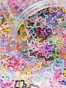 50pcs/Bag Colorful Candy Heart & Star Shaped Embossed Open Jump Rings, Jewelry Connector Findings, Jewelry Making Accessories - Multicolor - View 12