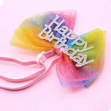 2PCS Happy Birthday Bow Dog Headband, Adjustable Pet Collar, Suitable For Small And Medium Sized Dogs And Cats, Pink Birthday Party Dress Up, Gradient Bow Colors Randomly Available - Multicolor - View 5