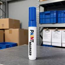 Unisex Waterproof Quick-Drying Paint Marker With 8mm Thick Tip, Industrial Style For Car, Home And DIY - Blue - View 3