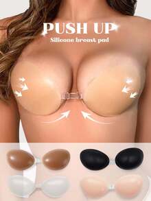 1 pieza Sujetador invisible de silicona con efecto push-up, pezoneras autoadhesivas, accesorio de sujetador invisible para mujer - Multicolor - Ver 2
