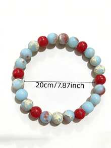 Pulsera de Piedra Emperador Bohe, Ágata Roja, Protección Durante Tiempos de Estrés y Ansiedad, Joyería de Verano para Yoga y Meditación - Multicolor - Ver 9