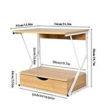 2 Tier Drawer Storage Rack For Kitchen Microwave & Office Printer - Maple - View 3