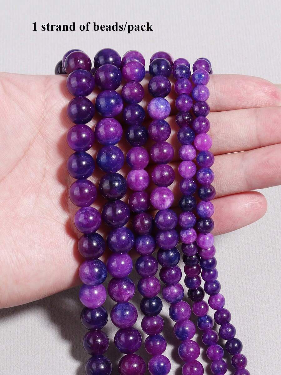 1 fio de contas redondas soltas de pedra natural de sugilite 6/8/10mm para fazer joias DIY, pulseiras e acessórios para brincos - Multicolorido - Ver 1