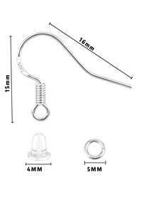 1 Set Earring Making Kit, 20-230 Pieces, 925 Silver Plated Ear Wires, Jump Rings, Transparent Silicone Backs, Suitable For DIY Earring Jewelry Making Accessories - Set - View 7