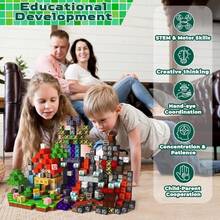 Mine World Magnetic Building Blocks, Sword of the End, Cabin in the Woods, Magnetic Cubes, STEM Sensory Cube Set, Gift for - Oso de medianoche - 300 unidades - Ver 7