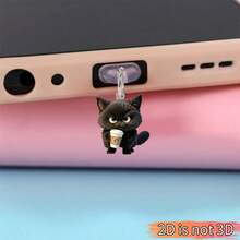 4pcs 2D Cute Animal Acrylic Dust Plug, Suitable For Lightning/Type-C Interface Decoration Pendant - View 7