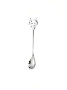1/4pcs Stainless Steel Creative Reindeer Spoon Coffee Stirring Spoon Dessert Spoon Highly Attractive Christmas Gift Tableware Spoon - View 8