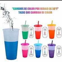 Vaso Mágico Novedoso Reutilizable que Cambia de Color con Bebidas Frías - Color Sorpresa - Multicolor - Ver 4