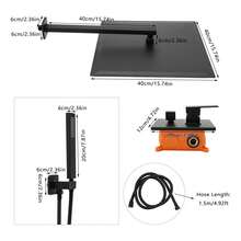 YISSALE Set doccia nero a incasso, soffione a pioggia quadrato 40 x 40 cm, funzionamento a due maniglie, soffione girevole a 360°, tubo flessibile lungo 1,5 m, per bagno, hotel, palestra, appartamento - nero - Visualizzare 2