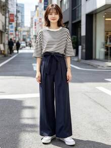 Women Two-Piece Outfits - Navy Blue - View 4