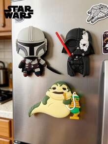 StarWars 1 Peça Ímã de Espuma 3D Licenciado Oficialmente Star Wars com Mandalorian, Darth Vader e Jabba, Adesivo Fofo para Geladeira, Decoração de Casa e Cozinha, Presente Colecionável Ideal para Fãs de Star Wars - Tamanho Único - Visão 2