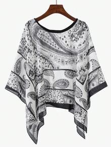 1pc Women's Vintage Elegant Paisley Pattern Printed Pullover Short Robe, Summer Daily Wear Outdoor Casual Vacation Sun Protection Cover-Up Shawl - Multicolor - View 6