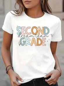 Short-Sleeved T-Shirt With Round Neck - White - View 1