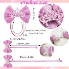 2PCS Happy Birthday Bow Dog Headband, Adjustable Pet Collar, Suitable For Small And Medium Sized Dogs And Cats, Pink Birthday Party Dress Up, Gradient Bow Colors Randomly Available - Multicolor - View 3