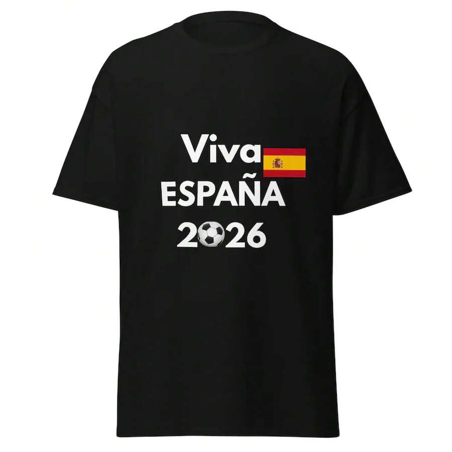 Camiseta de fan del  2026, camiseta de fútbol retro,  EE.UU.-Canadá-México, camiseta clásica unisex de la selección española para el  2026 | Serie Latina - 1 - Ver 1