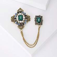 1pc Shiny Palace Style Zinc Alloy Vintage Tassel Personalized Brooch Chain Corsage Suit Overcoat Pin Versatile Accessory Suitable For Women Daily Wear All Year Round - Multicolor - View 6
