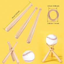 Soporte de Madera para Exhibición de Pelotas de Béisbol Tipo Grada, Decoración de Centro de Mesa para Entusiastas del Béisbol, para Escritorio (Pelota de Béisbol No Incluida) - Albaricoque - Ver 3