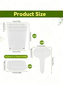 30pcs Mini Transparent Square Plastic Planter Pots With Trays And Labels Set, Suitable For Succulents, Seed Germination And Plant Propagation, Great For Indoor Planting And Greenhouse Use - One Size Fits All - View 20