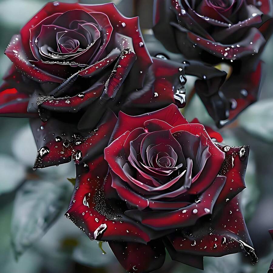 200 Rosas Negras y Rojas - Flor Única y Hermosa para Plantar, Plantas de Jardín Frescas, Fragantes y Atractivas que Atraen a los Abejos - 200 semillas - Ver 1