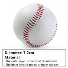 1 pieza Pelota de béisbol sólida de 9 pulgadas, para entrenamiento de lanzamiento de béisbol. Capa exterior hecha de material PU, capa interior hecha de material de goma de espuma - Multicolor - Ver 4