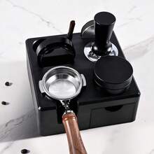 Multifunctional Coffee Tamper Station With Drawer, Espresso Tamper Station, Multi-Purpose Storage Drawer, Non-Slip Tamper Station, Suitable For 51-58mm Tamper And Handle Espresso Station, Solid Wood Tamper Holder, Coffee Handle Holder - Multicolor - View 6