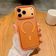 1個新款純色壓克力磁吸橘色手機殼，適用於Apple 16promax 11/12/13/14plus XR/7/8plus/15PROMAX/17/17Ari/17promax 保護套 - 橘色 - 查看 3