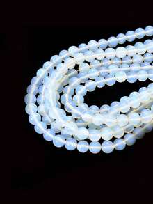1 Strand Natural Opal Stone Beads Round Loose Accessories Spacer Beads For Jewelry Making DIY Bracelet Handmade 4 6 8 10mm - White - View 4