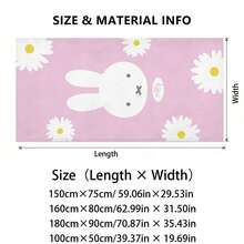 Miffy Big Head White Daisy Pink Base Microfiber Beach Towel, Quick Dry Absorbent Bath Towel For Swimming Pool Camping Daily Shower - A - View 5