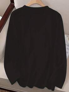 ga Oversize para Mujer Talla Grande - Estampado Temático de Motocicleta Thrustle y Gráfico, Ajuste Casual y Relajado para Todas las Estaciones, Ropa para Entusiastas de Motos, Camiseta Negra - Negro - Ver 2