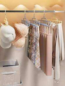 Space-Saving Hat Rack, Beige And Gray, Organic Material Closet Hanging Rack, Can Store 8 Hats/Vests/Scarves, Multi-Functional Hanging Storage Rack, Suitable For Dorm/Bedroom, Practical Home Storage Solution - Multicolor - View 10