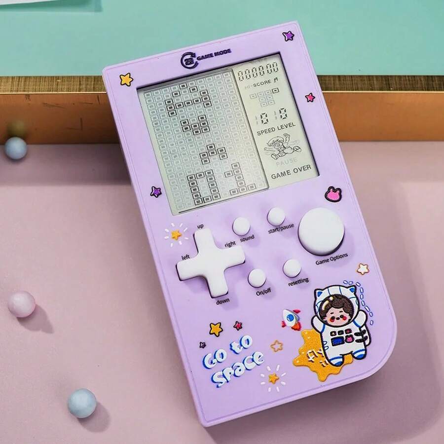 Classic Retro Handheld Game Console With Screen, Nostalgic Portable Console - Purple - View 1