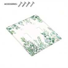 1pc 1-Gang/2-Gang Switch Panel, Fresh Plant Theme 2D Flat Print Decorative Wall Plate, Rectangular/Round Decor Single/Double Toggle Universal Outlet Cover, Easy Installation With Matching Screws, Natural Style Home Decor For Bedroom, Kitchen, Bathroom, Living Room - Multicolor - View 11