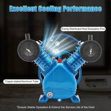 Futchoy 3HP 2-Piston Twin Cylinder V-Style Replacement Air Compressor Head Pump 1-Stage - Blue - View 11
