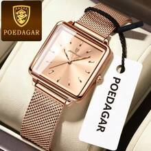 POEDAGAR 1PC Luxurious Lady's Business Watch, Waterproof, Fashionable Stainless Steel Quartz Watch, For Daily, Birthday, Festival, Wedding, Gift, Etc. - Multicolor - View 10