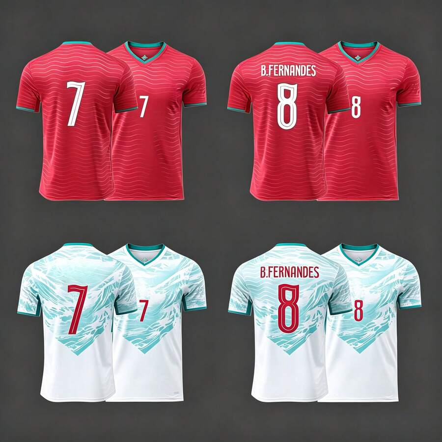 2026 World Cup Portugal Home & Away Jersey No.7 No.11 Multi Numbers Quick Dry Soccer Short Sleeve - 客場7號 - 查看 1