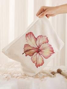 1pc Portable Cosmetic Storage Bag Floral Pattern Double-Sided Printed Travel Zipper Makeup Pouch Multifunctional Toiletry Organizer Bag - Multicolor - View 7