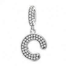 1 pièce Pendentif initial A-Z en argent sterling S925 de style minimaliste romantique, hypoallergénique, convient pour bracelet original, fabrication de bijoux DIY pour femmes, cadeau d'anniversaire - Blanc - Voir 39