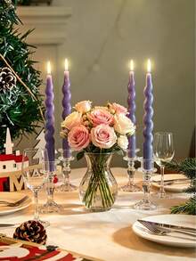 多款紫色螺旋香氛蠟燭，家居裝飾香氛蠟燭，大豆蠟製成，適合節日禮物、宴會/派對、婚禮慶典、生日禮物、女性禮物、母親節、萬聖節、聖誕節及其他節日禮物 - 均碼 - 查看 4