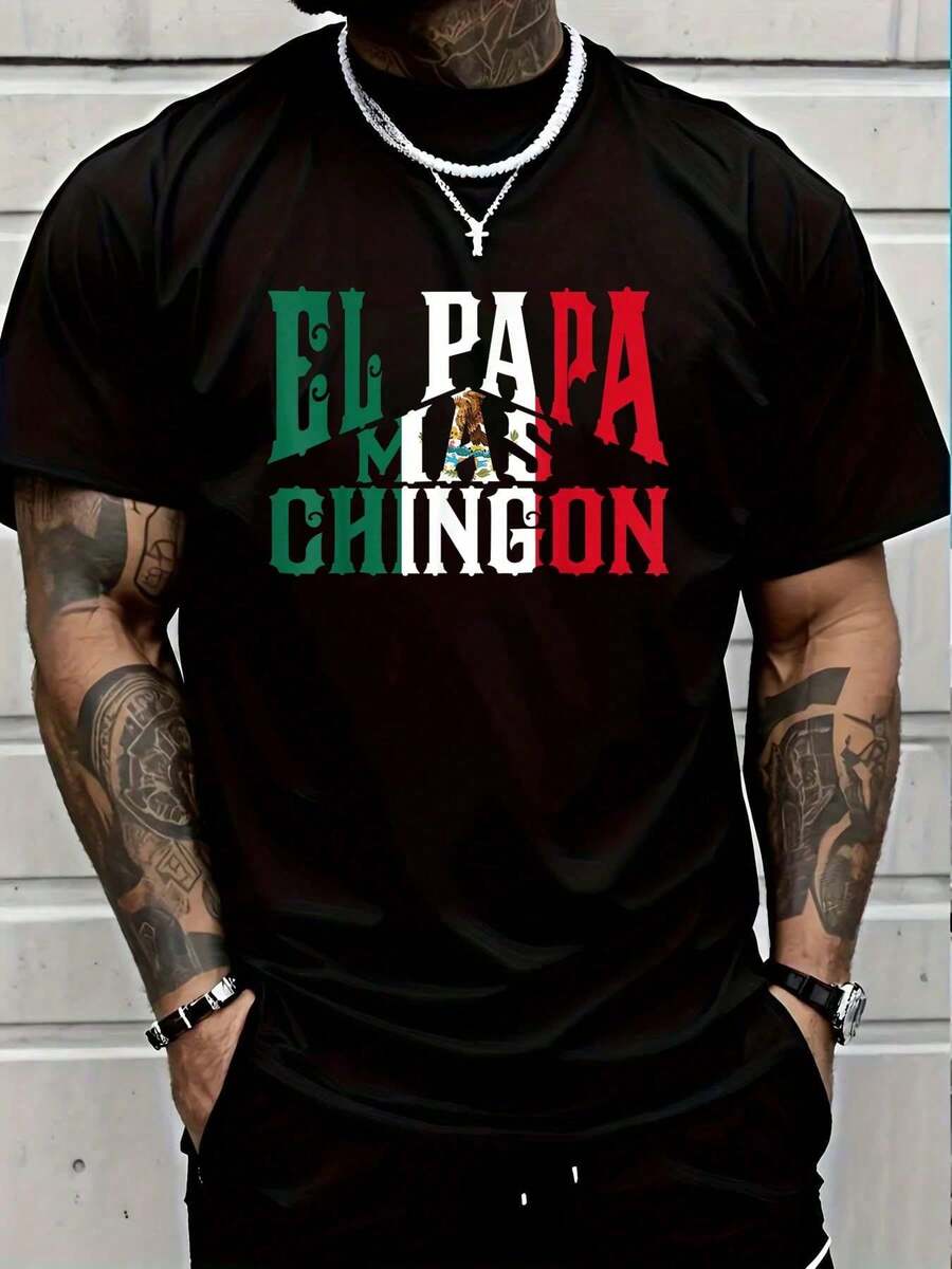 2026 Men's T-Shirts 100% Cotton The Coolest Dad Father's Day T-Shirt Best Mexican Dad T-Shirt Graphic T-Shirt For Men And Women - 藍色 - 查看 1