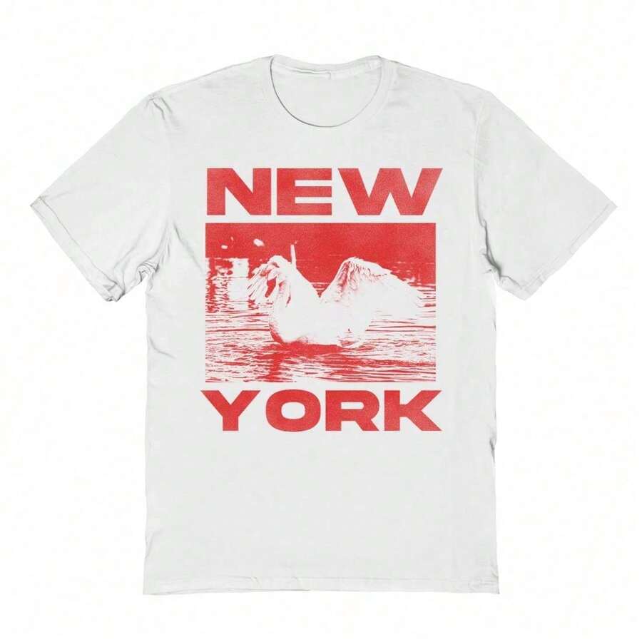 Camiseta de manga corta de algodón con estampado gráfico rojo de verano de Social Collective New York - Blanco - Ver 1