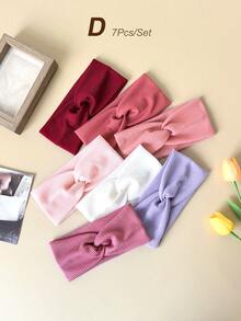 7Pcs Women's Outdoor Plaid & Solid Color Criss-Cross Stretch Headbands, Versatile For Cycling And Casual Wear - Multicolor - View 17
