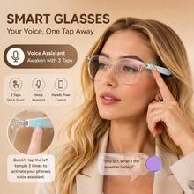 SENBONO Smart Glasses With Bluetooth Calling, AI Translation, Open Ear Audio Fashion Glasses For Men Women, Hands-Free Calls (Answer/Reject), Music Playback Control, AI Voice Assistant Wake-Up Smart Glasses For Outdoors And Office - View 4