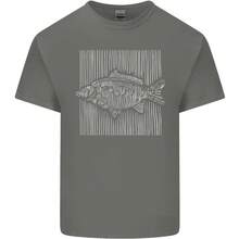 Camiseta de Algodón para Hombre con Diseño de Pesca de Carpas - Blanco - Ver 6