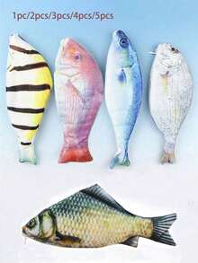 1/2/3/4/5件入返校季大容量魚形文具袋 鉛筆盒 禮物 辦公學校用品 便攜簡約學生文具袋 適用於鉛筆、原子筆、尺等 學生用品 - 彩色 - 查看 5