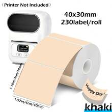 Legant Khaki Matte Thermal Self-Adhesive Labels, Size 40mm*30mm, 230 Labels Per Roll, Compatible With M110/M200 Portable Label Maker, With Waterproof, Oilproof - Apricot - View 2