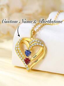 1 pieza Collar personalizado con piedra natal, Collar con múltiples piedras natales, Collar de madre, Regalo del Día de la Madre, Joyería con piedras natales, Collar familiar, Regalo de aniversario - Multicolor - Ver 1